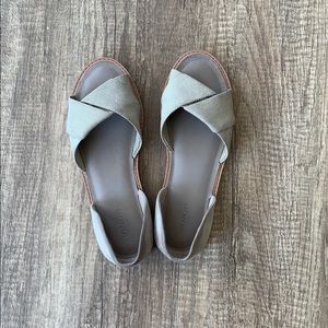 VINCE Suede & Linen Sandals